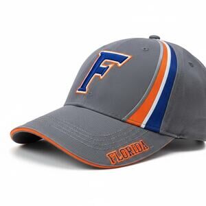 Florida Gators F Logo Gray Hat w/ Orange Blue NCAA Licensed Adjustable Strapback